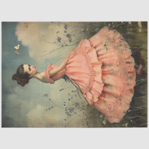 Papel De Seda Chica de cosecha de pájaro maravillosamente raro