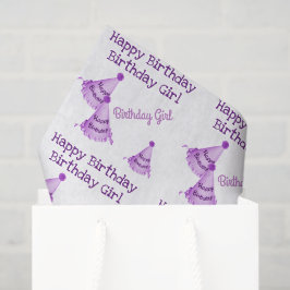 Papel De Seda Chica de cumpleaños morado feliz - o nombre - Gorr