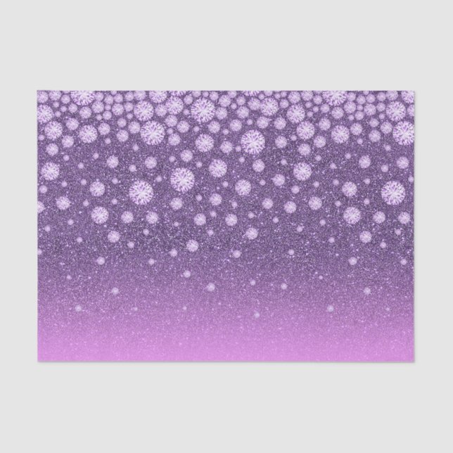 Papel De Seda Chica de diamantes de purpurina rosa morado (Anverso)