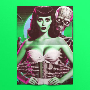 Papel De Seda chica de Horror VHS de los años 80