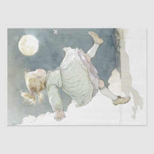 Papel De Seda Chica de la Luna Niño Vintage Nursera Nursera Naci