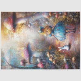 Papel De Seda Chica de la rubia caprichosa y bosque de conejos