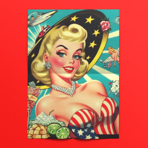 Papel De Seda Chica de la vendimia de la rubia