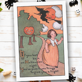 Papel De Seda Chica de moda en la noche escarpada de Halloween