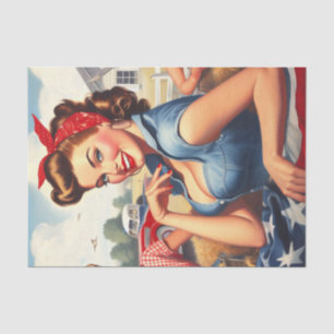 Papel De Seda Chica de país norteamericano de origen vintage