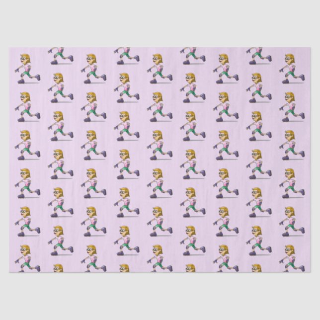 Papel De Seda Chica de patinaje sobre ruedas rosado (Anverso)
