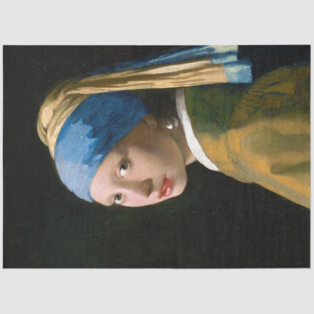 Papel De Seda Chica de Pearl Earring, Johannes Vermeer, 1665 (Anverso)