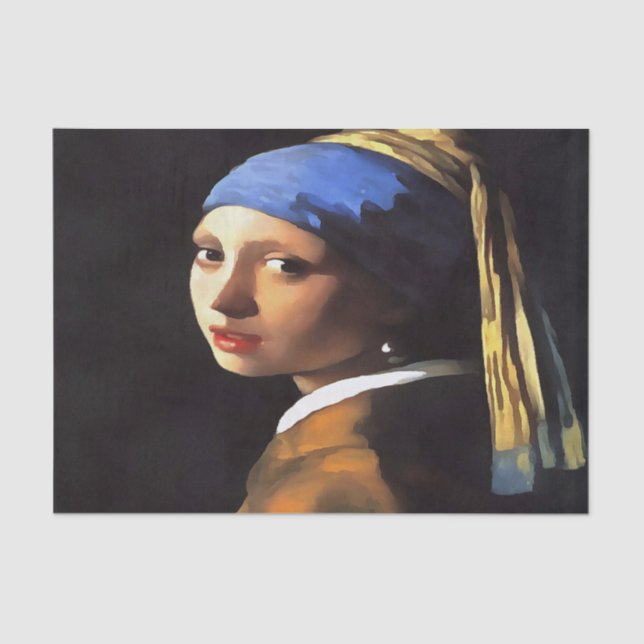 Papel De Seda Chica de Perla tras Johannes Vermeer (Anverso)