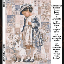 Papel De Seda Chica de piel marrón con desenlace de conejo blanc