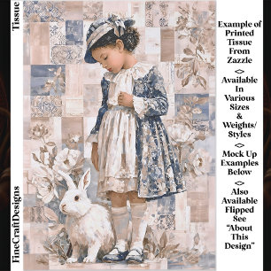 Papel De Seda Chica de piel marrón con desenlace de conejo blanc