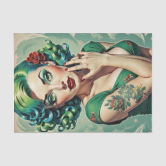 Papel De Seda Chica de pinza de tinta esmeralda con desinformaci