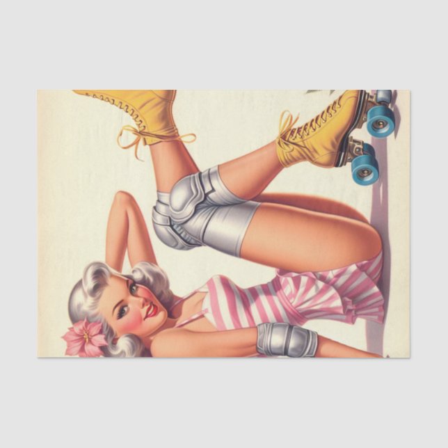 Papel De Seda Chica de rodillos retro (Anverso)