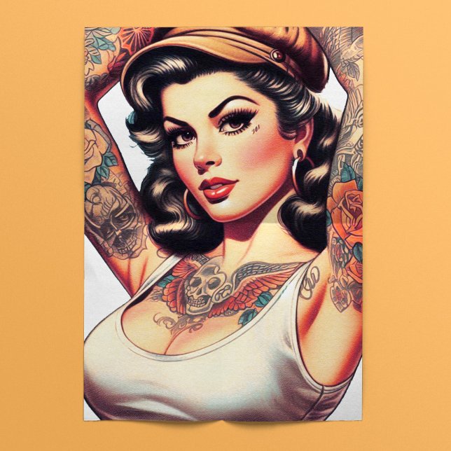 Papel De Seda Chica de tatuajes al estilo Old School (Subido por el creador)