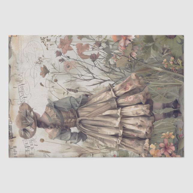 Papel De Seda Chica del Jardín Victoriano (Anverso)