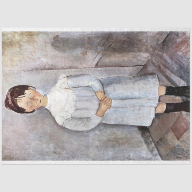 Papel De Seda Chica en azul, Modigliani (Anverso)