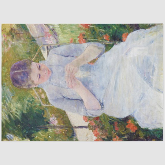 Papel De Seda Chica en el Jardín, Mary Cassatt (Anverso)