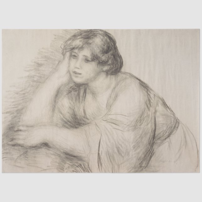 Papel De Seda Chica en sesión (por Pierre-Auguste Renoir) (Anverso)