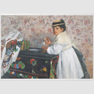 Papel De Seda Chica en un Gorra, Edgar Degas