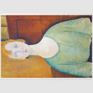 Papel De Seda Chica en una blusa verde, Modigliani