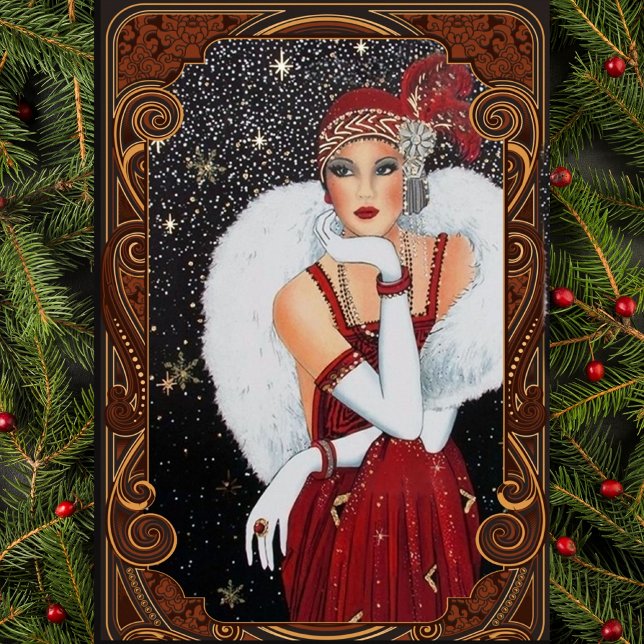 Papel De Seda Chica Flapper de Navidad Cielo Nocturno Lleno de E (Subido por el creador)