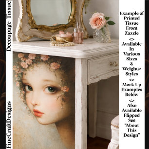 Papel De Seda Chica Floral Close Up Lienzo Vintage FF7L Decoupag