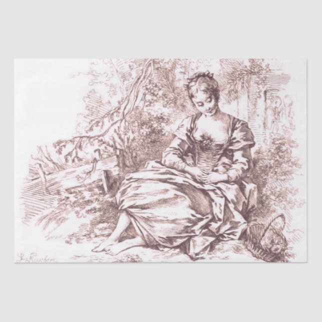 Papel De Seda Chica francés en desenlace de paisajes de campo vi (Anverso)