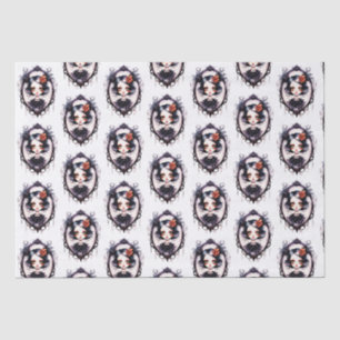 Papel De Seda Chica gótico espejo victoriano Halloween blanco