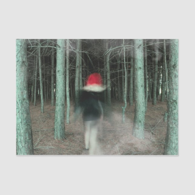 Papel De Seda Chica gótico moderno selva roja negra (Anverso)