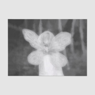 Papel De Seda Chica Hada Bosque Selvático Blanco Y Negro