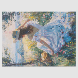 Papel De Seda Chica impresionista en un pícnic decoupage vintage