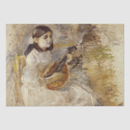 Papel De Seda Chica jugando al mandolín (por Berthe Morisot)