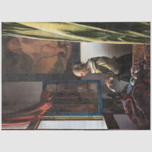 Papel De Seda Chica leyendo una carta en una ventana abierta, ve