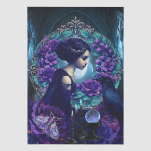 Papel De Seda Chica Mística del Jardín Victoriano y Arte de Fant
