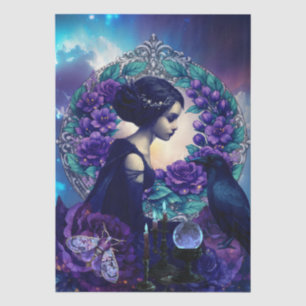 Papel De Seda Chica Mística del Jardín Victoriano y Arte de Fant