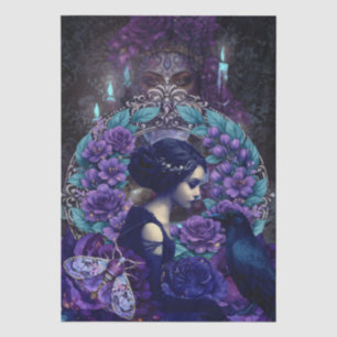 Papel De Seda Chica Mística del Jardín Victoriano y Arte de Fant