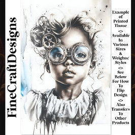 Papel De Seda Chica Monocromo Brillante En Goggles W7 Decoupage