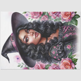 Papel De Seda Chica negro Bubblegum Witch Pink-o-ween