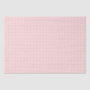 Papel De Seda Chica Pink White Gingham Check Birthday Baby Showe
