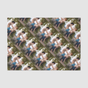 Papel De Seda Chica Pushing Cupid Valentine Bouguereau Pintura