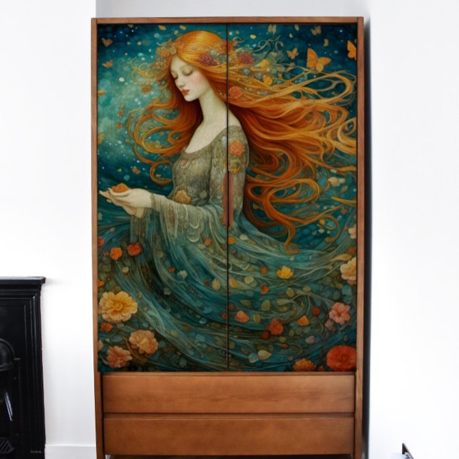 Papel De Seda Chica Red-Haired con desenlace de flores (Subido por el creador)