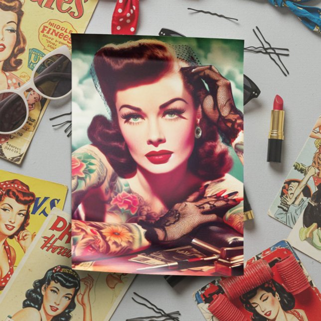 Papel De Seda Chica Retro con Tatuajes (Subido por el creador)
