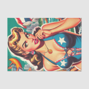 Papel De Seda Chica Retro Cute