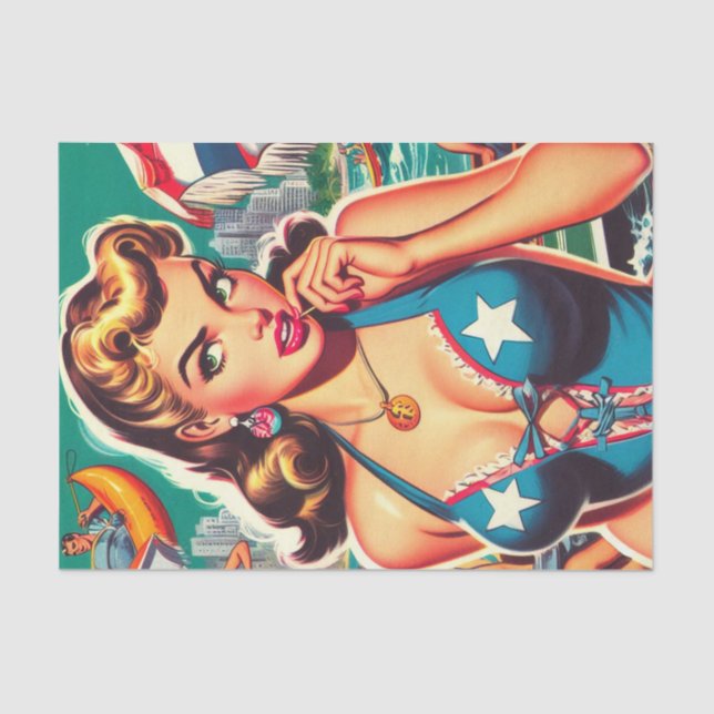 Papel De Seda Chica Retro Cute (Anverso)