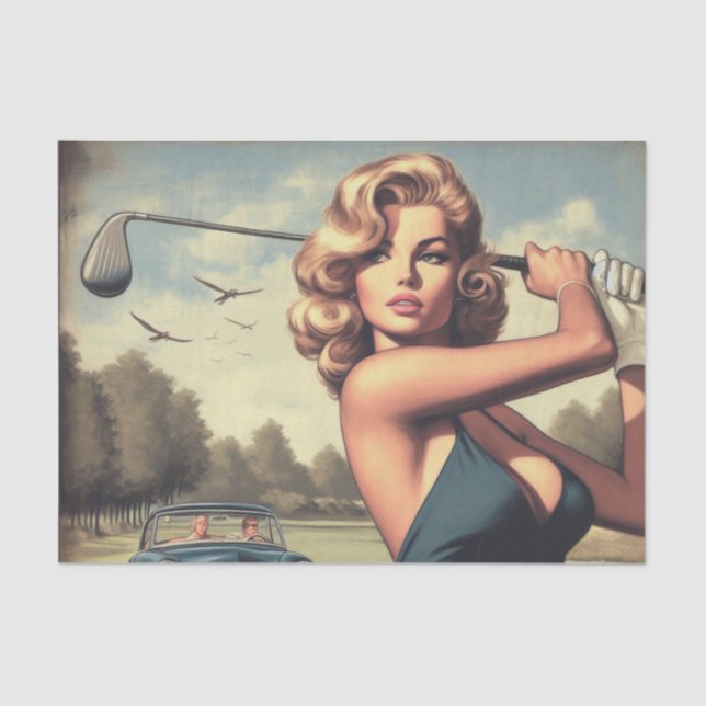 Papel De Seda Chica Retro Golf (Anverso)