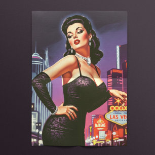 Papel De Seda Chica Retro Las Vegas Pin-up