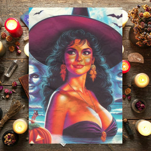Papel De Seda Chica Retro Witch Halloween