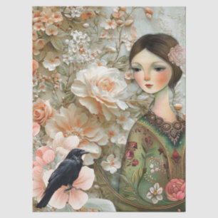 Papel De Seda Chica Romántica Victoriana y Florales Vintage Past