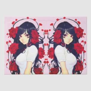 Papel De Seda Chica Rosa Anime