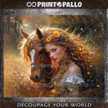 Chica rubia y su caballo querido -