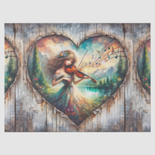 Papel De Seda Chica Rústico Ephemera Jugando Decoración De Violí